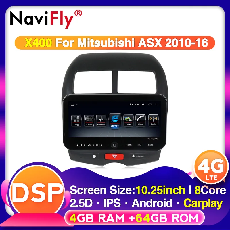 10 25 дюймов Android автомобильный GPS радио плеер IPS DSP для Mitsubishi ASX 2010-2017 мультимедийная