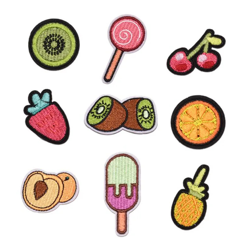 9 шт. вышитая Клубничная ананас черешня нашивки Пришивные на железе DIY стикер