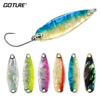 goture new micro fishing spoon lure spinner hard artificial bait for trout perch fishing 2pcspack 3cm 2 8g or 3 5cm 4g