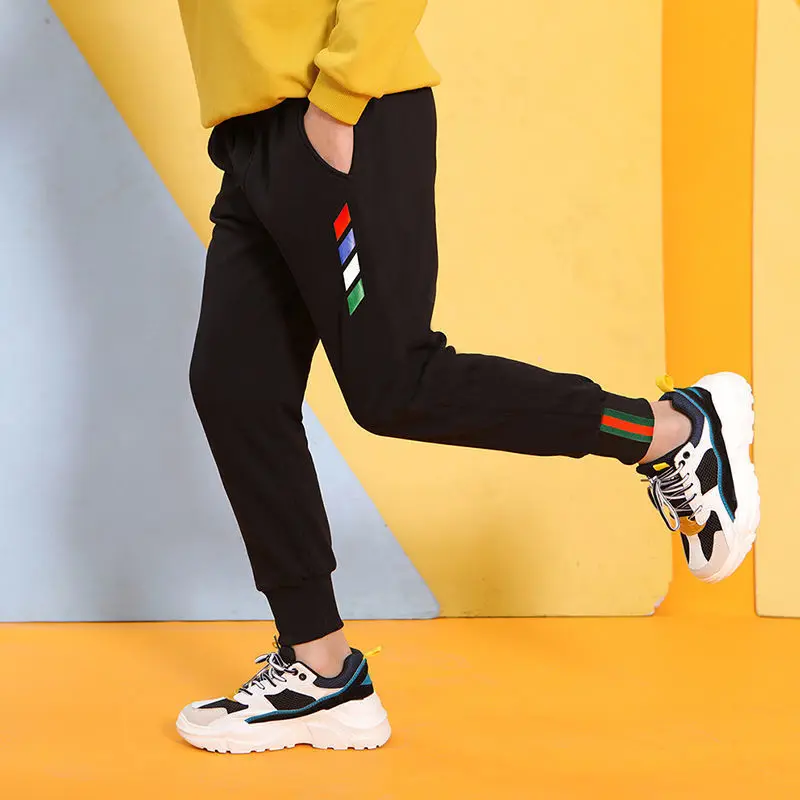 

MIEMBRO 2021 New Spring Autumn Letter Printed Children Trousers Clothing Sports Loose Boys Kids Casual Pants Clothes