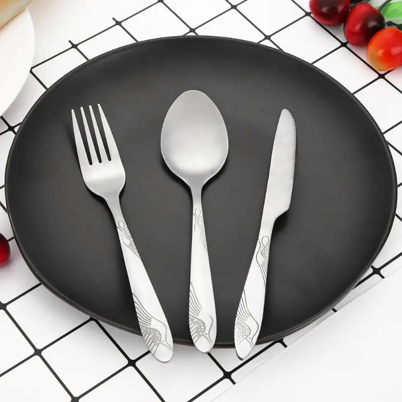 3/8 шт./компл. Портативный Нержавеющая сталь набор столовых приборов столовые