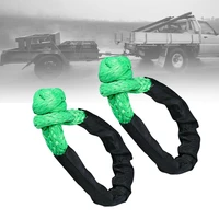 12inch synthetic soft shackle ropes 1 pair 38000lbs trailer pull rope with protective sleeves off road recovery tow kit for atv