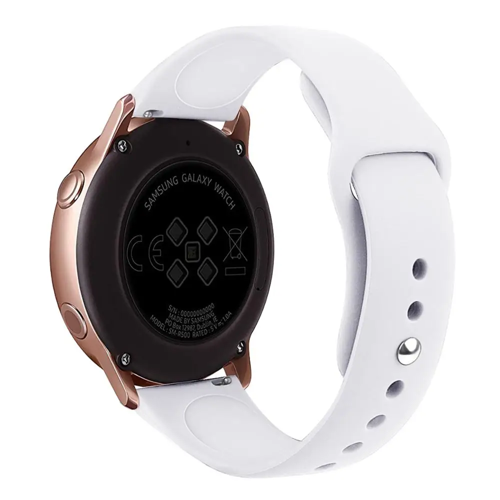 white3 20mm Silicone Watchbands for Samsung Galaxy Watch Active 2 Bracelet Smart Watch Strap for Samsung Galaxy Watch 42mm Watch Strap - Цвет ремешка: white3