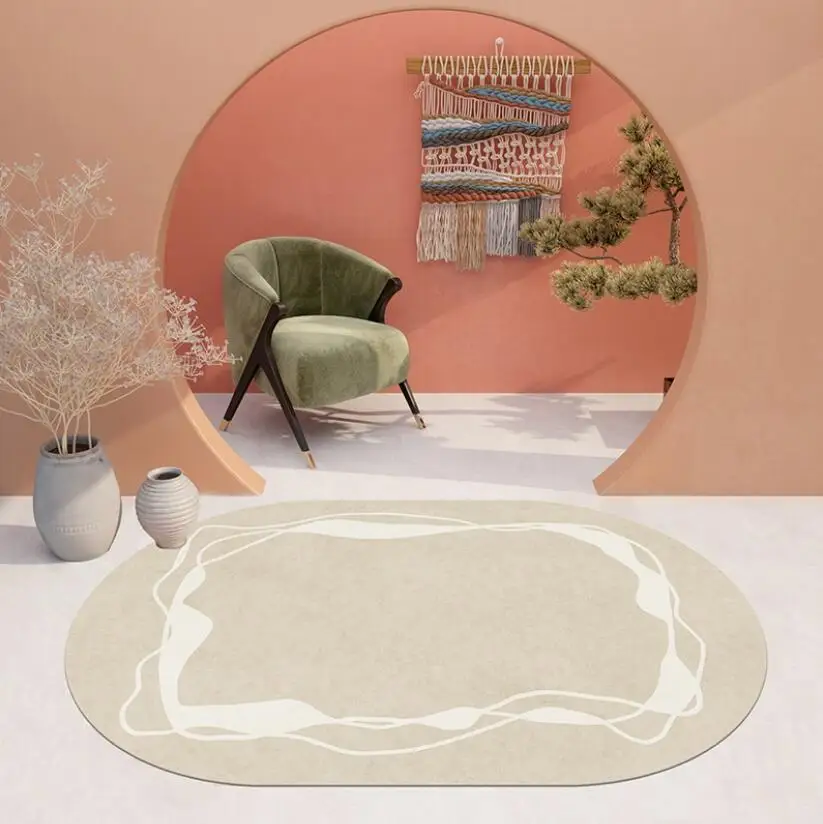 Современный скандинавский большой ковер для гостиной овальной формы