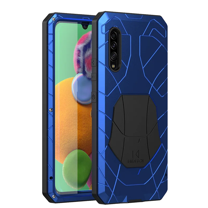 Для samsung Galaxy A90 5G Твердый корпус для телефона Алюминиевый металлический корпус Закаленное стекло Защитная крышка экрана сверхмощный защитный чехол