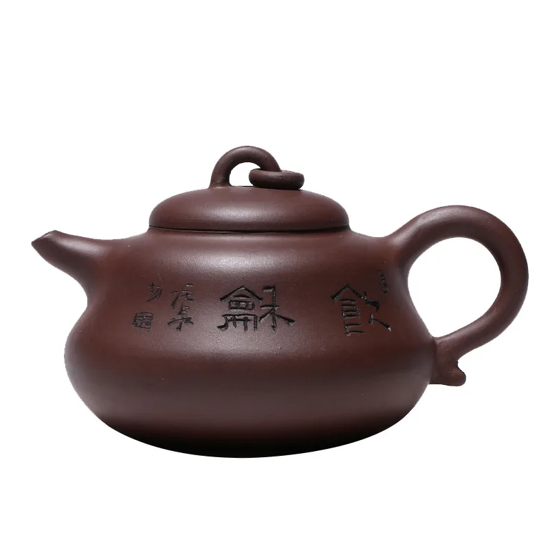 

Yixing original mine purple clay gourd pot hand carved Gift Set