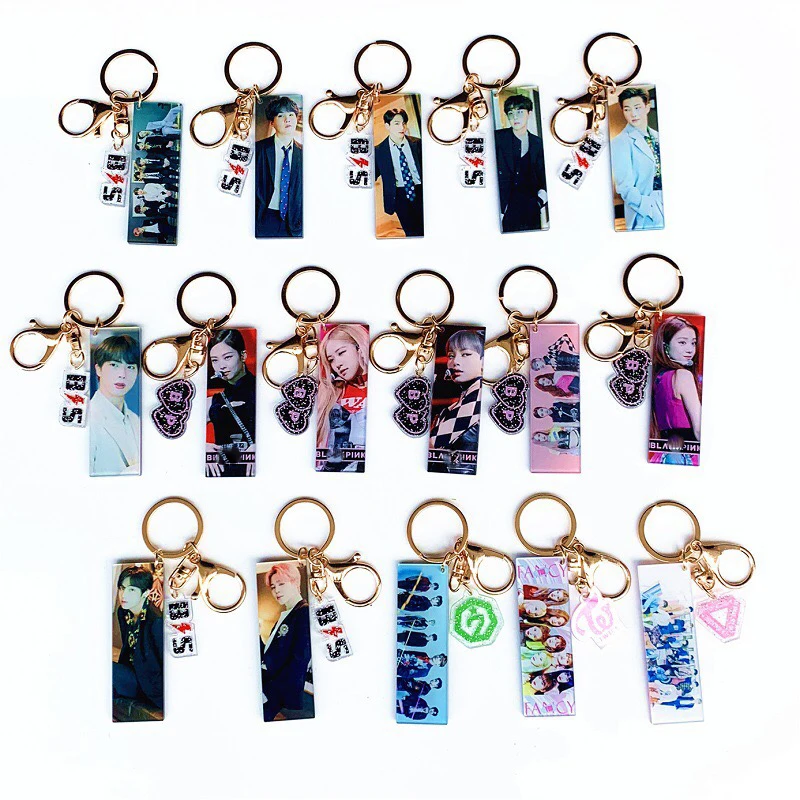 

FCBTS Bangtan Boys Groups Small Gift Cartoon Creative Student Accessories Double-sided Tag Acrylic Keychain Pendant Same Style