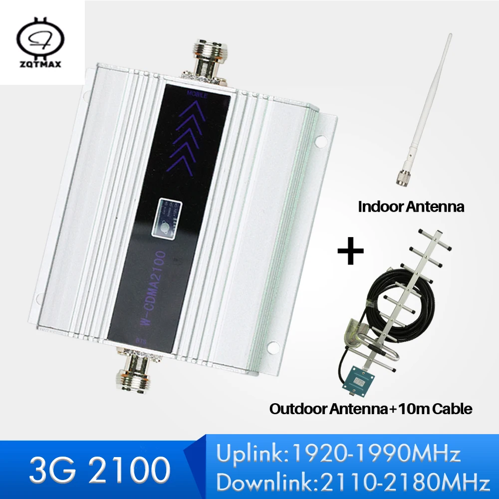 ZQTMAX WCDMA Мобильный телефон усилитель сигнала 3g повторитель 2100 МГц UMTS сотовый с
