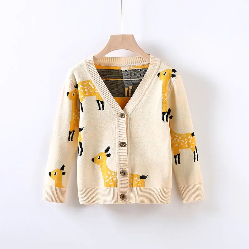 

Children's Girl Sweater Pullover Cartoon Deer Bottoming Spring Autumn Wear