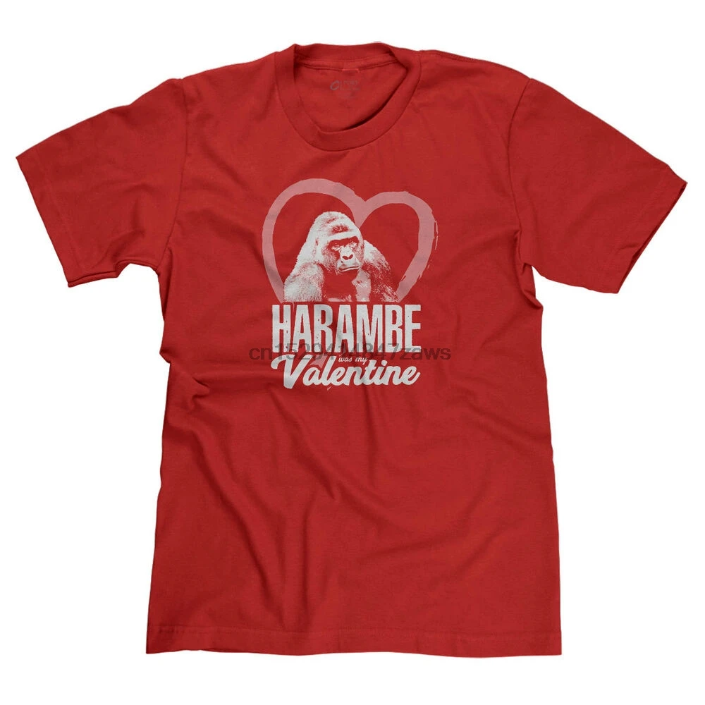 Забавная футболка HARAMBE WAS MY VALENTINE День Святого Валентина GORILLA LIVES майка |
