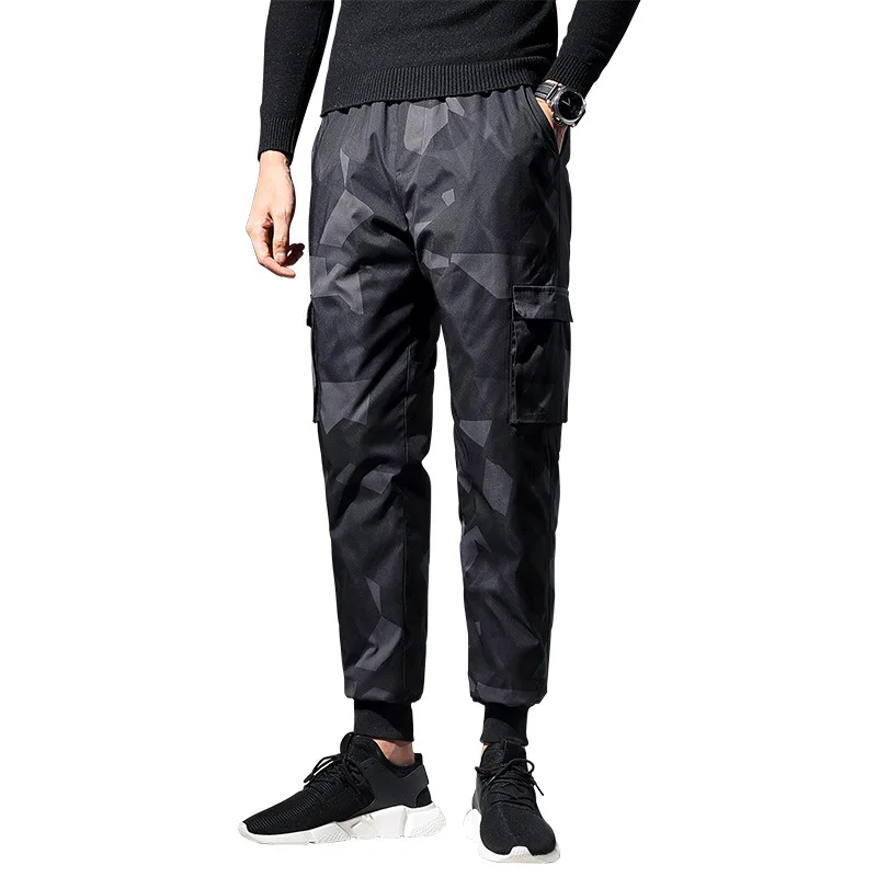 

pants down men new winter 2020 han edition of fashion and hair thickening warm white duck down leisure trousers