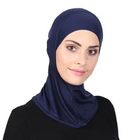 solid color cotton muslim turban hats for women full cover inner hijab caps islamic underscarf bonnet neck head under scarf cap