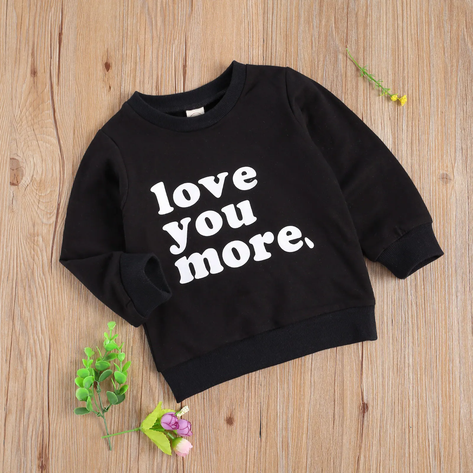 Toddler Kids Girls Boys Sweatshirts, Long Sleeve Round Neck Letter Printed Casual Pullover Tops 6M-4Y Spring Autumn