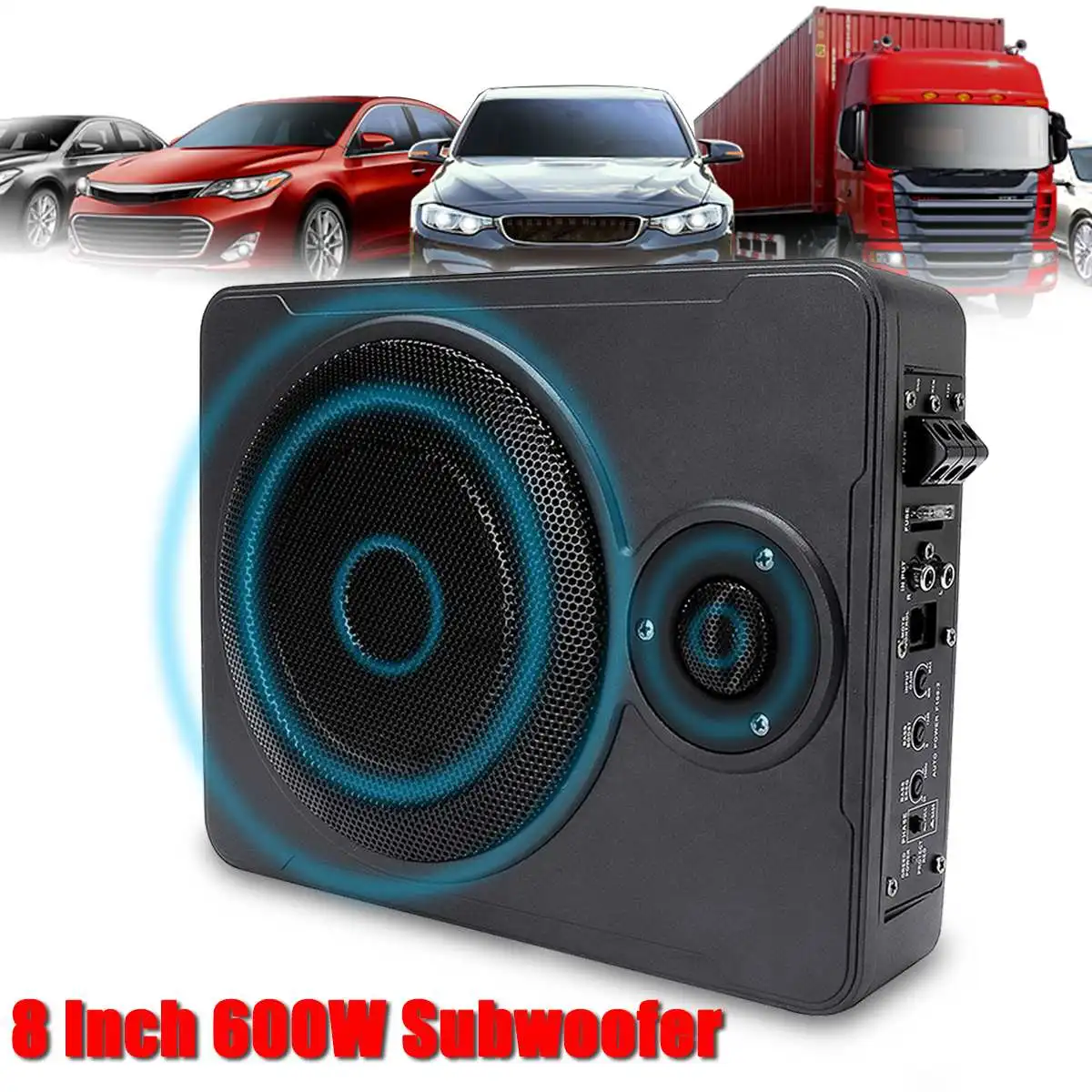 

8Inch Car Home Subwoofer Auto Speaker Under Seat Sub 600W Stereo Subwoofer Car Audio Speaker Music System Sound Woofer