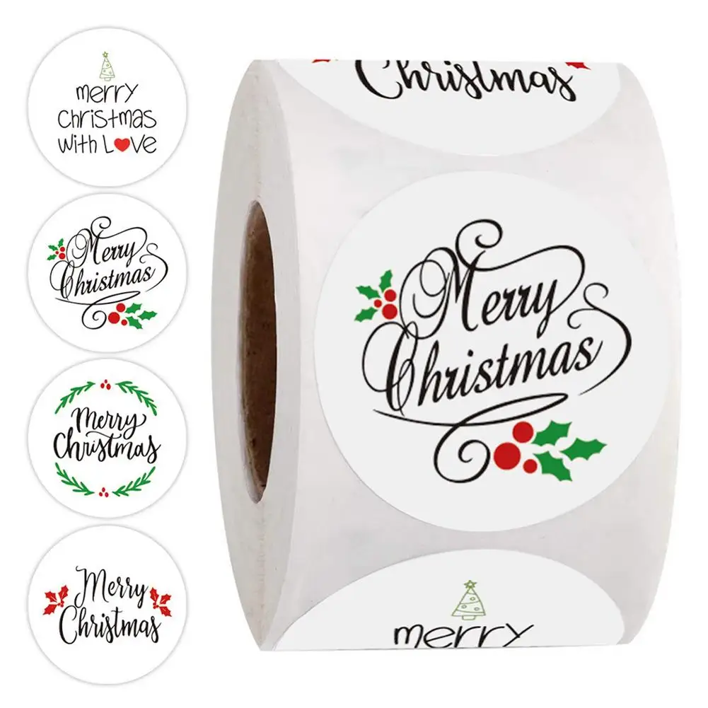 

Merry Christmas Stickers Scrapbook 500pcs Sealing Label Stickers For Party DIY Packaging Stationery Stickers
