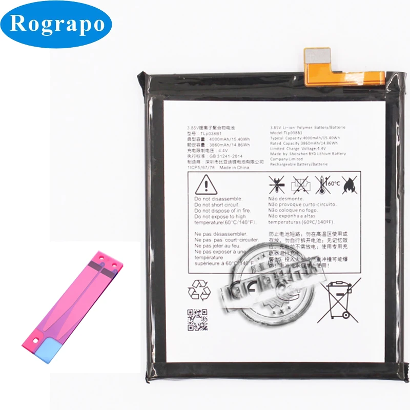 Новый Сменный аккумулятор 4000 мАч TLp038B1 для Alcatel One Touch 5090Y 7071D 7071DX XL A7 LTE двойная SIM