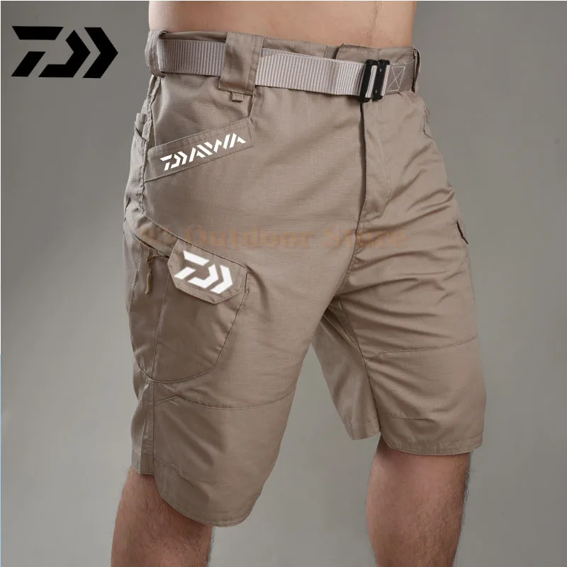 

Daiwa Men Classic Tactical Shorts Upgraded Waterproof Quick Dry Multi-pocket Pants Outdoor Hunting Fishing Military Cargo Shorts