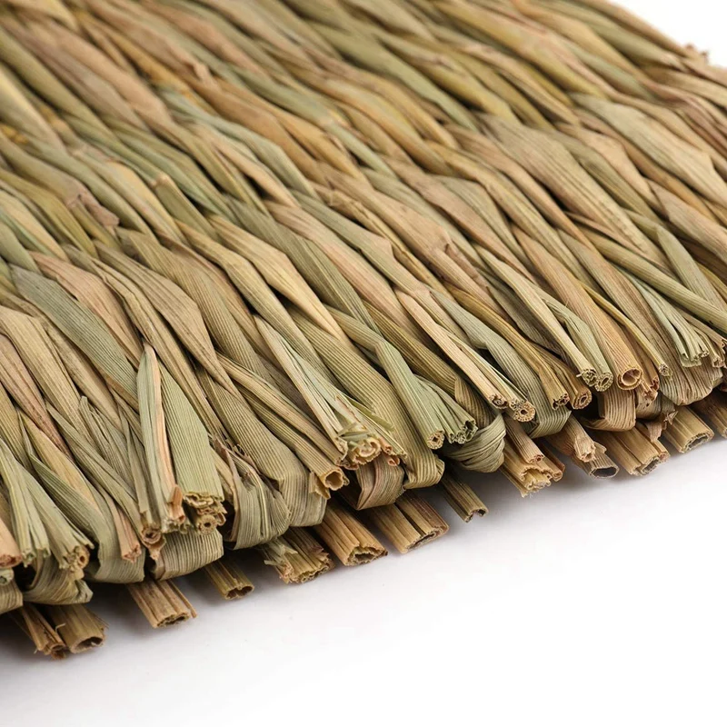 

10 Pack Woven Bed Mat for Rabbits-Grass Mat & Bunny Bedding Nest-Natural Chew Toy Bed for Guinea Pig Chinchilla Squirrel