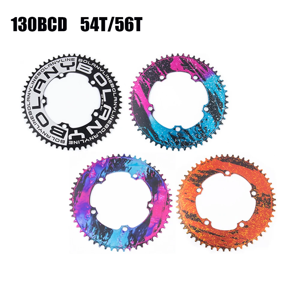 

BOLANY 130BCD Round Narrow Wide Chainring MTB Mountain Bike BMX Folding Bicycle 54T 56T Crankset Tooth Plate Parts 130 BCD