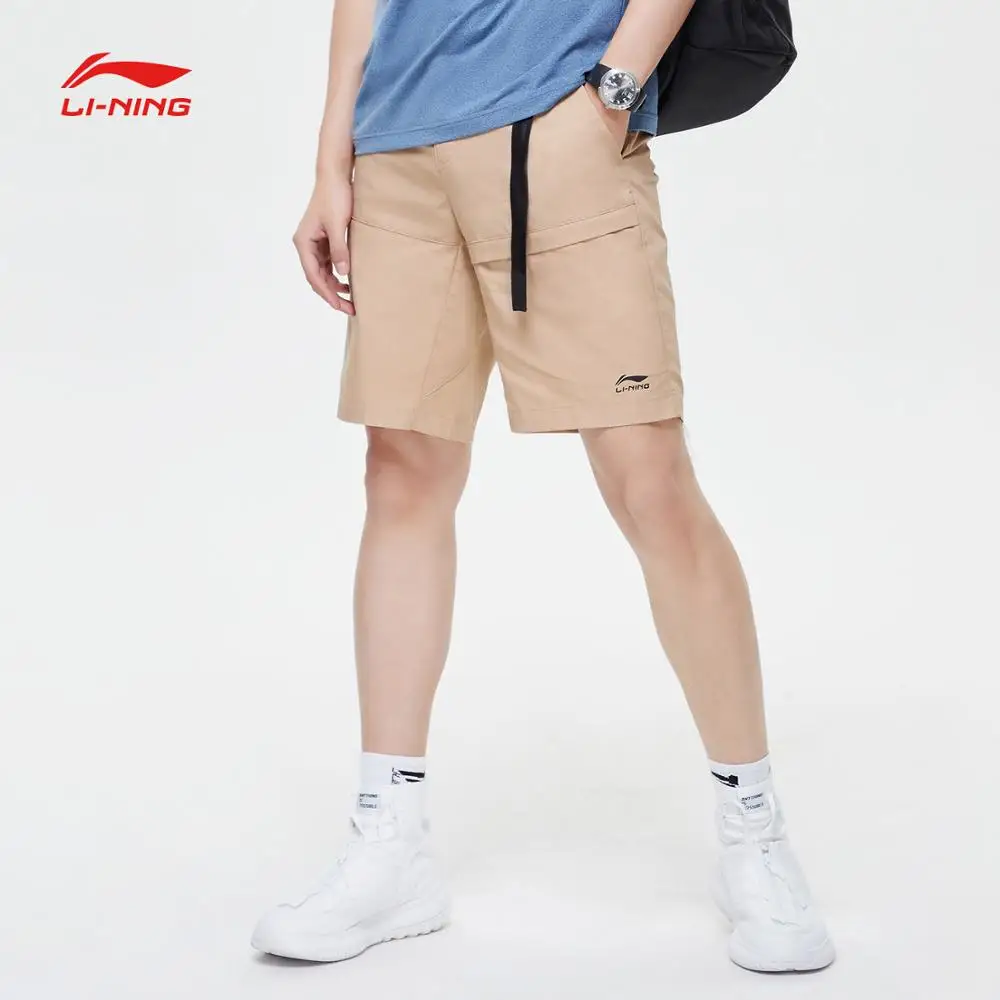 Li Ning мужские трендовые спортивные шорты из дышащего хлопка с регулируемой талией