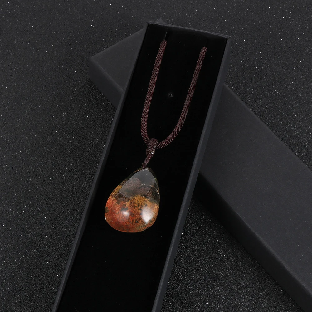 Женское и мужское ожерелье с подвеской в виде зеленого призрака из натурального