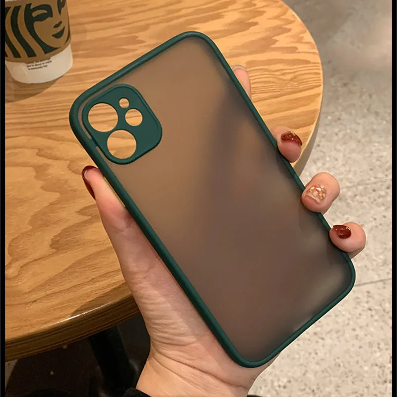 

Luxury Camera Lens Protection Phone Cases For iPhone 11 Pro XS Max 12 Mini XR X 8 7 6 6S Plus Translucent Matte Shockproof Cover
