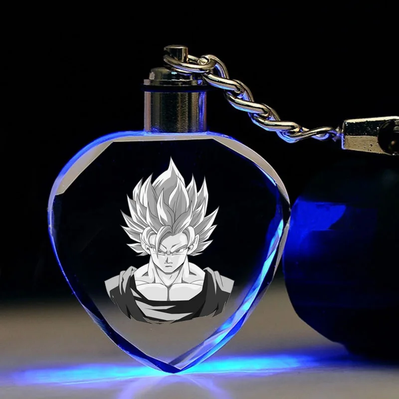 Аниме Dragon Ball брелок Сон Гоку Мастер Роши Тянь Шинхан куририн Вегета в форме сердца кристалл брелок милый забавный мультфильм - Цвет: 15