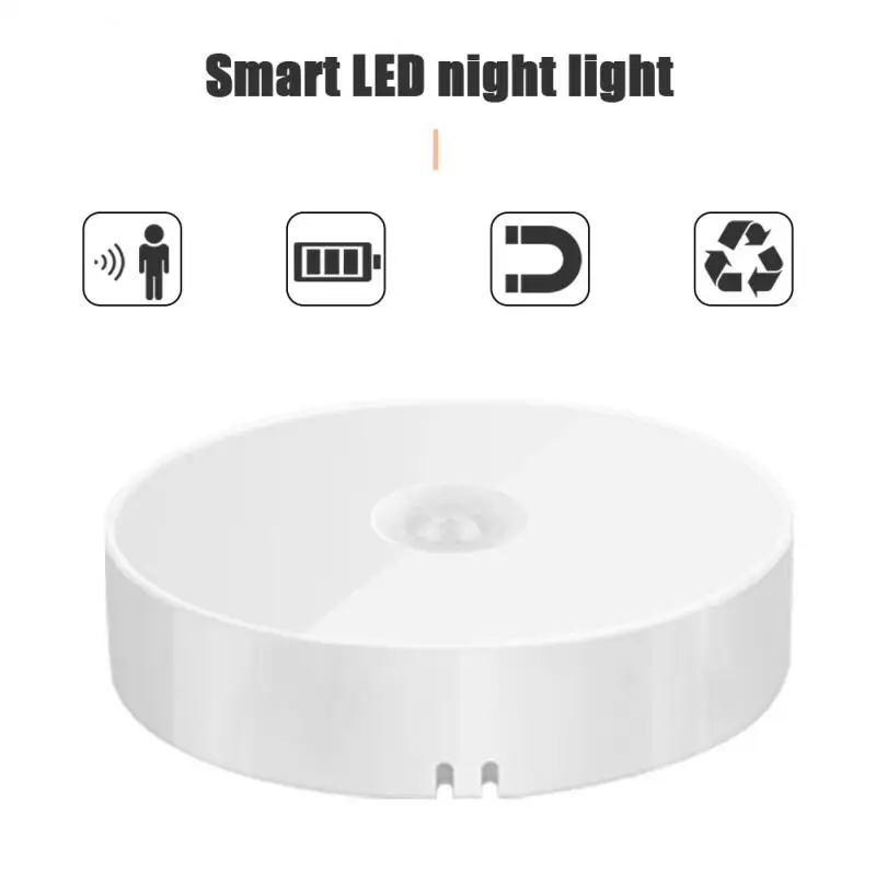 Motion Sensor LED Wireless Night Light Bedroom Lamp USB Rechargeable Energy-saving Automatic Wall-Mounted Body Induction | Лампы и