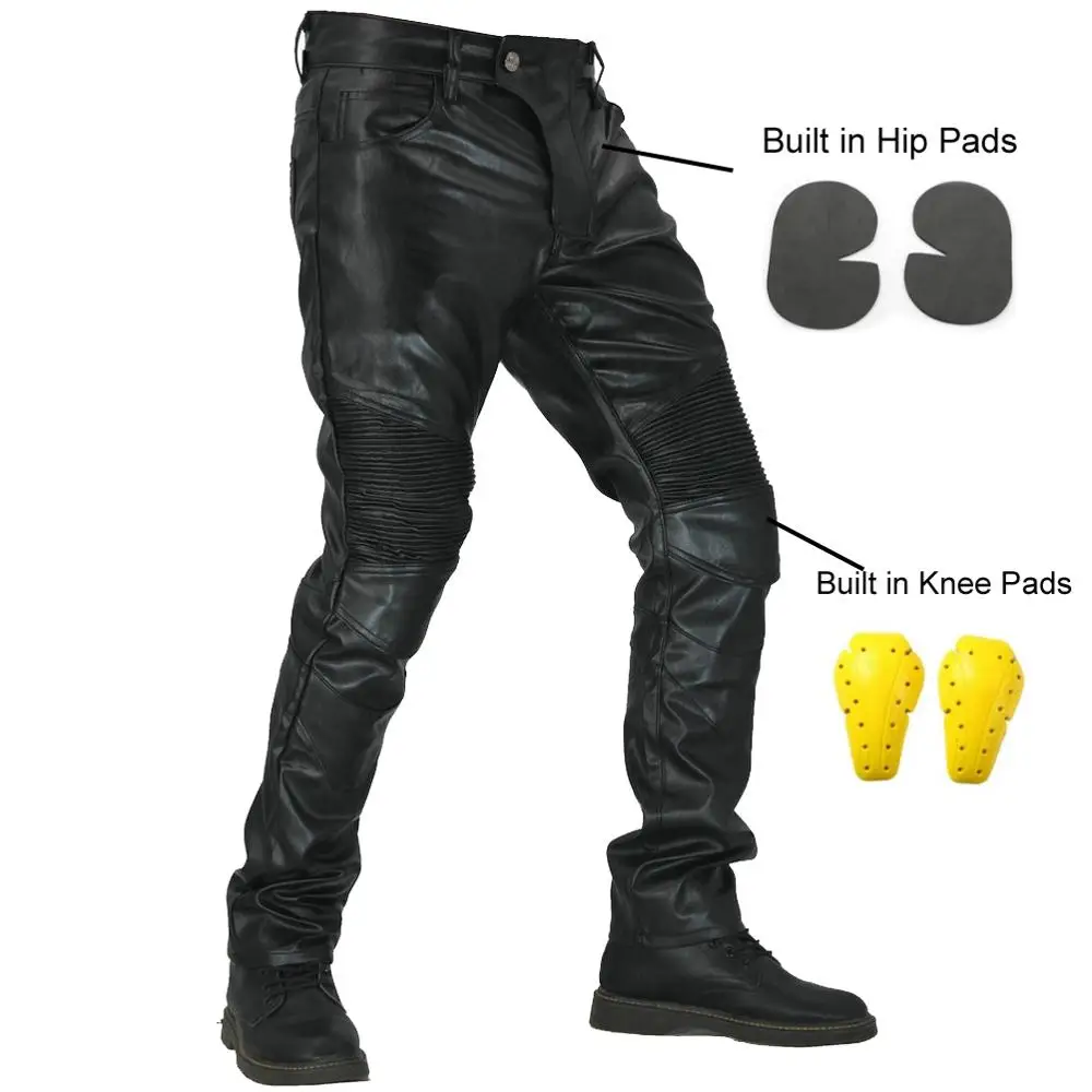 Мотоциклетные брюки джинсы для езды мотокросса гоночные из искусственной кожи