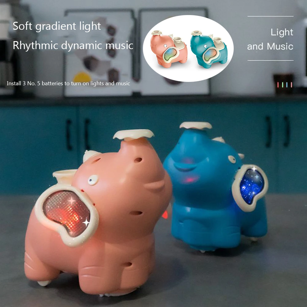 

Electric Musical Light Effect Walking Elephant Blowing Ball Humidifier Toy Cartoon Elephant with Sprayer Bladeless Fan Suspended