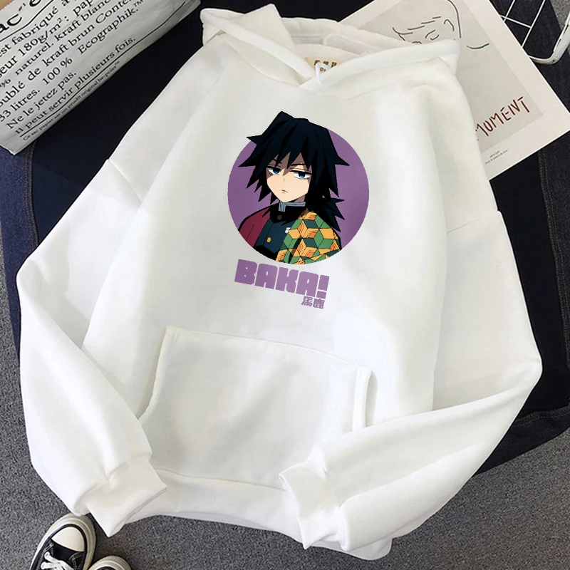 

Зимняя Толстовка Giyu Tomioka Baka Kimetsu no Yaiba с капюшоном, рассекающий демонов, большие размеры, бархатные теплые пуловеры с длинным рукавом, свитшот...