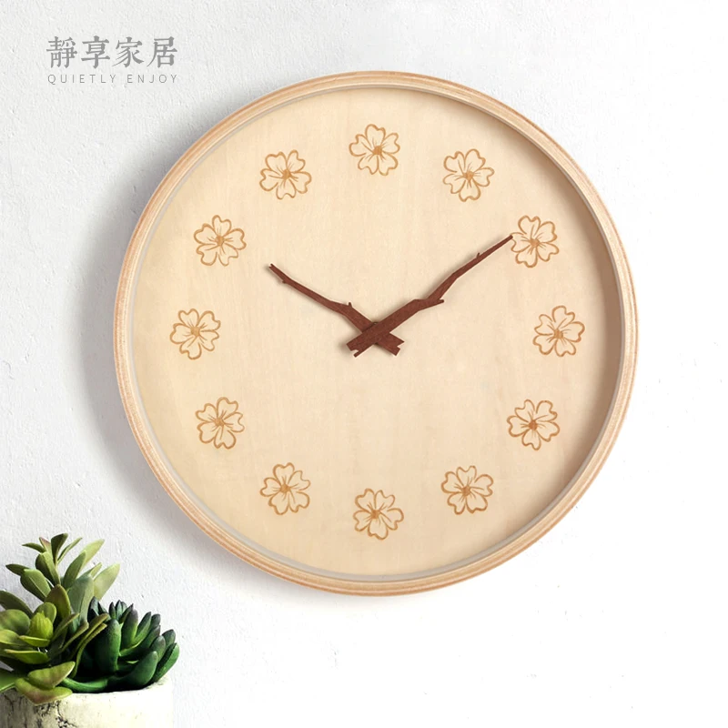 Деревянные настенные часы большой 3d скандинавский простой гостиной современный