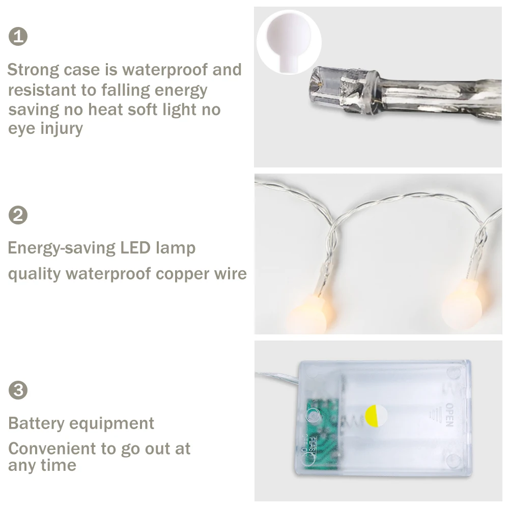 СВЕТОДИОДНАЯ Гирлянда в форме шара 20 футов водонепроницаемая для рождественской