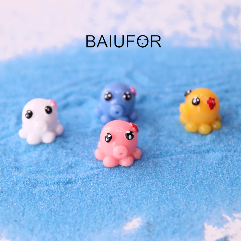 BAIUFOR Kawaii мини-фигурки осьминогов и миниатюры морской аквариумный ландшафт