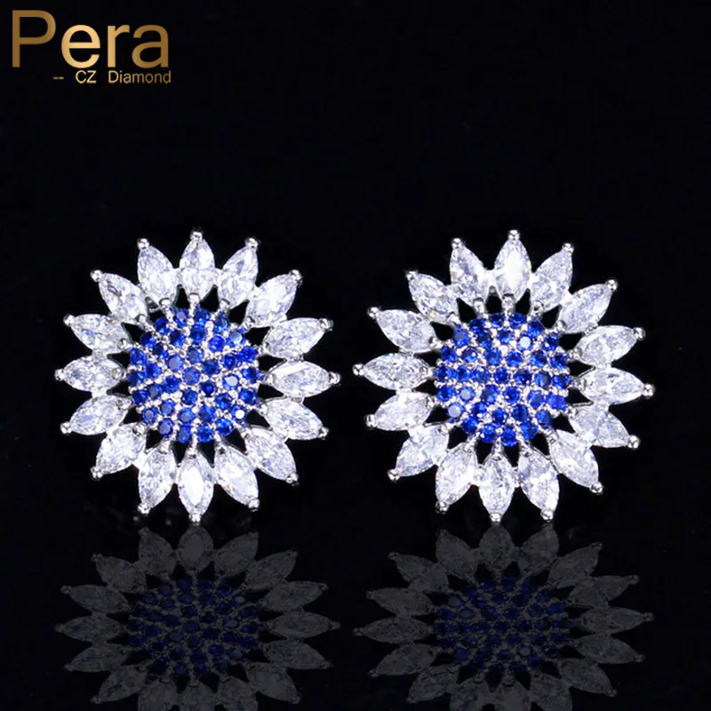 Pera новые модные женские серьги гвоздики в Корейском стиле с большим солнечным