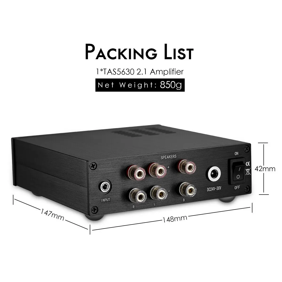 

Nobsound HiFi TAS5630 2.1 CH Digital Power Amplifier Stereo Class D Home Audio Amp 300W*1 150W*2