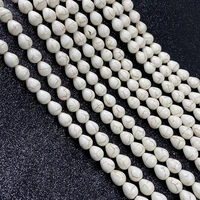 natural straight hole round water drop white turquoises stone beads for jewelry making bracelet necklace accessories gift