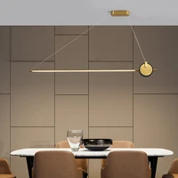 nordic led restaurant chandelie for dining table shop office black gold lamp body pendant light long strip home decor hanglamp