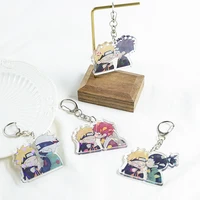 hot sale characters keychain cartoon print double side acrylic key ring holder bag charm classic anime jewelry teens gift