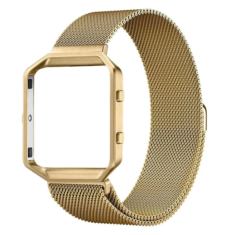 Магнитный замок сетка петля ремешок браслет с металлической рамкой для FitbitBlaze