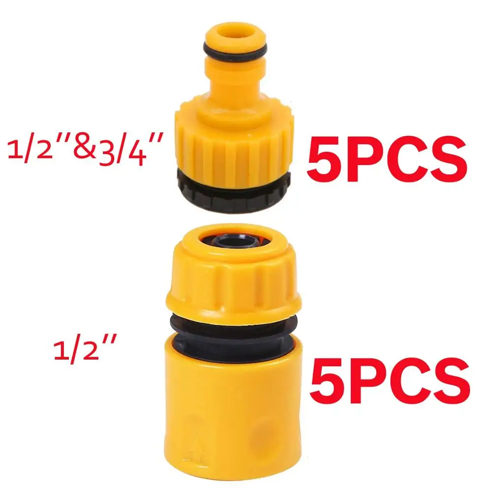 KSL01-KIT038 10 шт.(5 пар) 3/4 и 1/2 дюймов насадка на шланг разъем переходник с резьбой адаптер и быстросъемный Фиттинг для 1/2 прокладка для шланга, шланг - Цвет: KSL01-KIT038