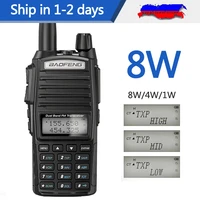 2021 baofeng uv 82 plus 8w 10km long range powerful walkie talkie portable cb vhfuhf ptt two way radio amador 8 watts of uv82
