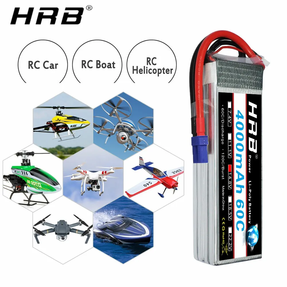 12 пакеты аккумулятор hrb lipo 4s 148 v 4000mah 60c с