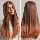 Парик для косплея Генри маргу, вечерние длинные прямые синтетические волосы, коричневый, оранжевый, красный, с эффектом омбре, термостойкий, средней длины