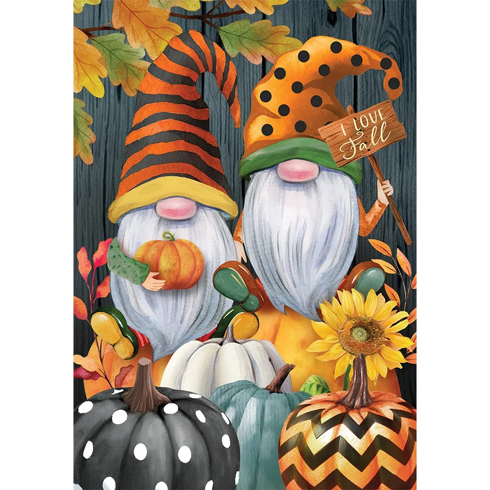 

Eniref DIY Full Diamond Painting Gnome Pumpkin kits Mosaic Embroidery Rhinestone Round Gem Art Dots Home Decor New Gifts