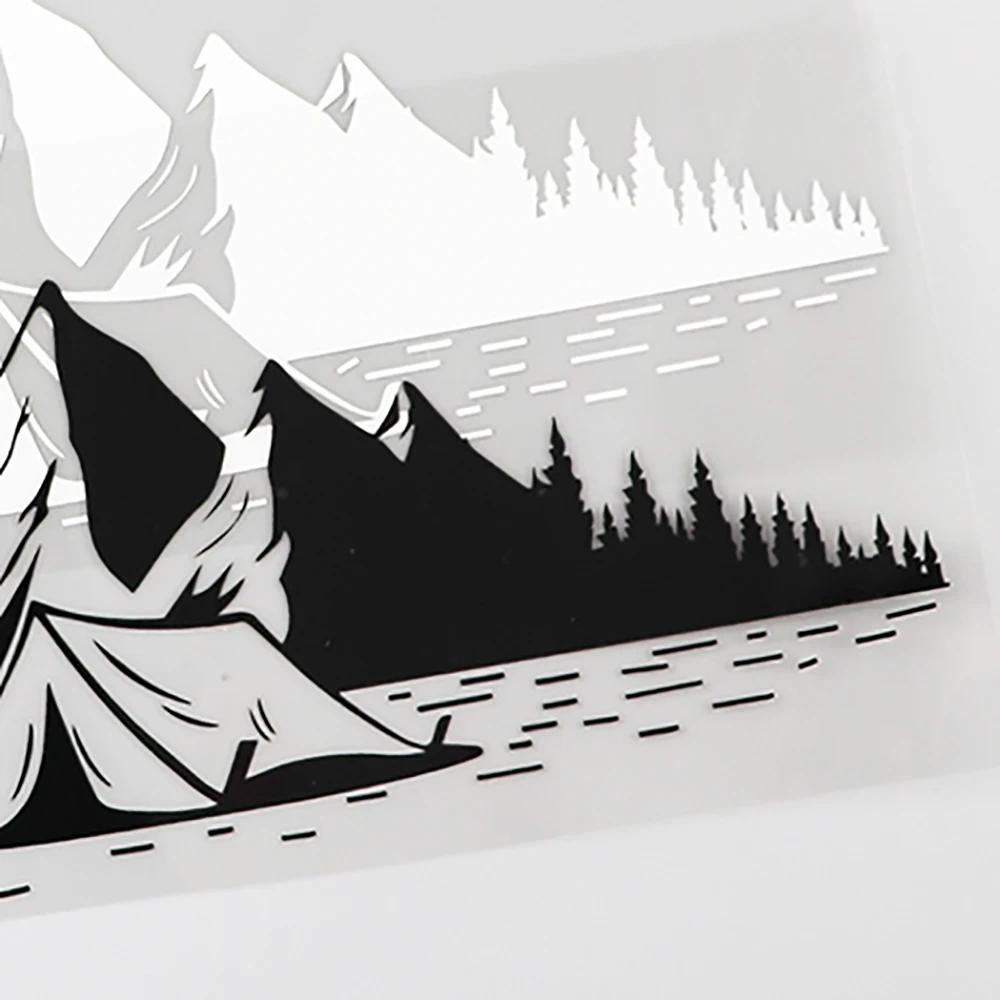 

Camping Travel Mountains Moon Decal Vinyl Car Sticker Black/Silver 25.5CMX11.1CM