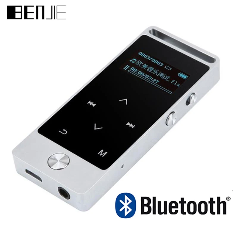 Сенсорный Bluetooth MP3-плеер BENJIE-S8 APE/FLAC/WAV высокое качество звука, музыкальный плеер без потерь с fm-радио - Цвет: benjie-S5b-silver