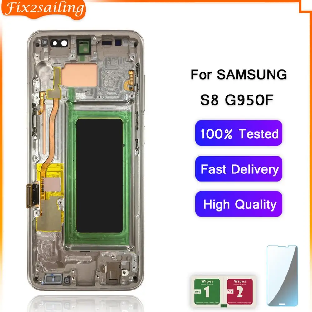 ЖК дисплей Super Amoled для Samsung Galaxy S8 S8Plus G950F G950FD G9500 G950U сенсорный экран с сенсорной