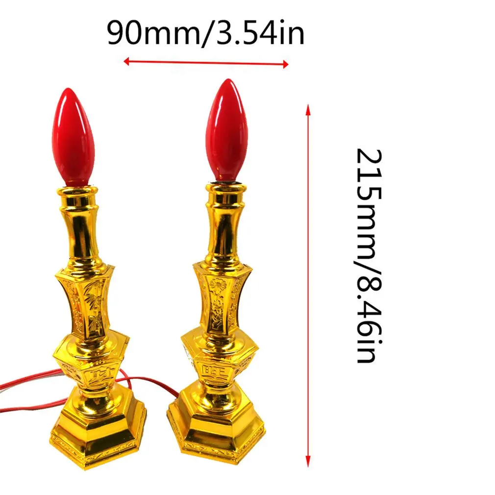 

J062 Electric Candle Light 8 Inch Red Led 2w E12 Bulb Candle Light Lotus Lamp Buddha Lamp Lotus Lamp