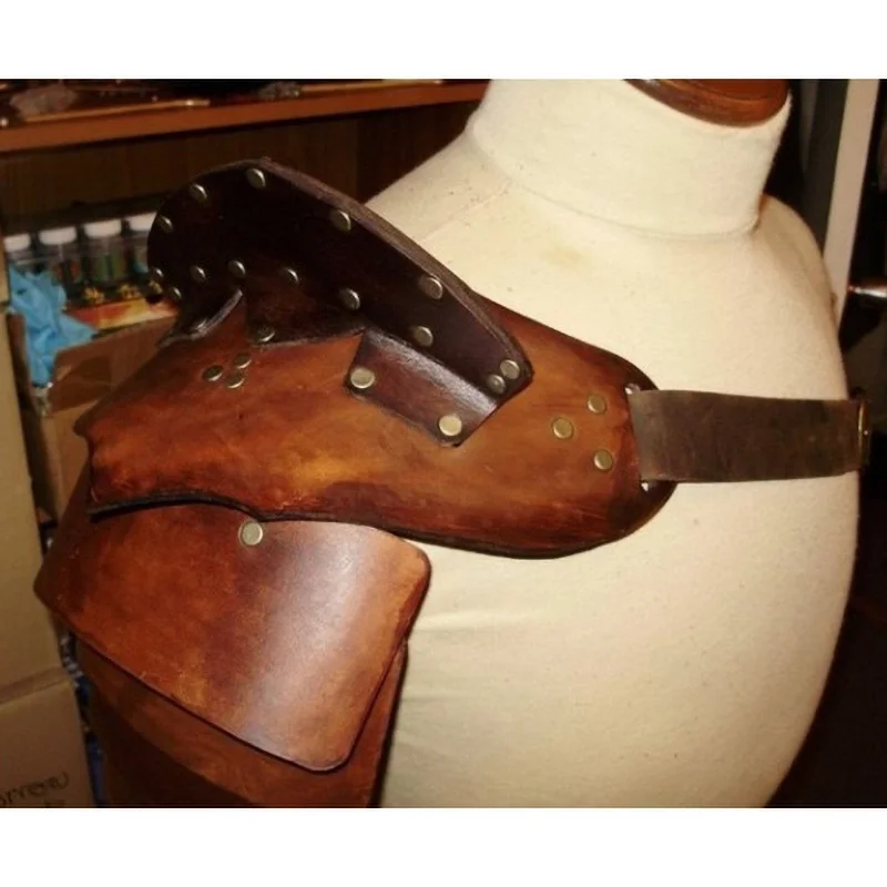 Римский гладиатор в стиле стимпанк спартанская кожаная Броня на одно плечо